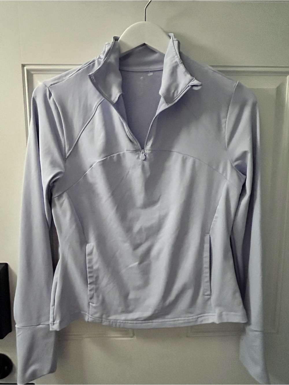 Apana Light Lavender Quarter-Zip Long Sleeve Top